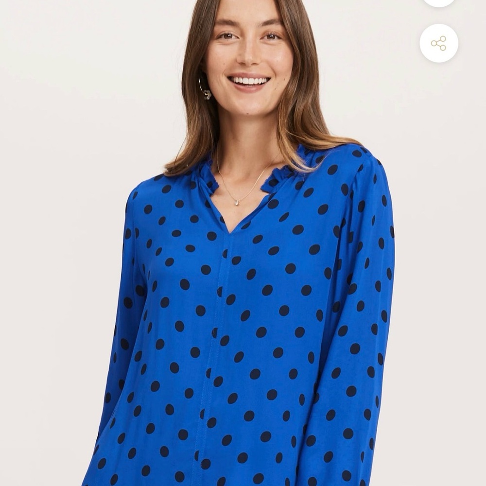 NWT Blue Polka Dot Women's Top L